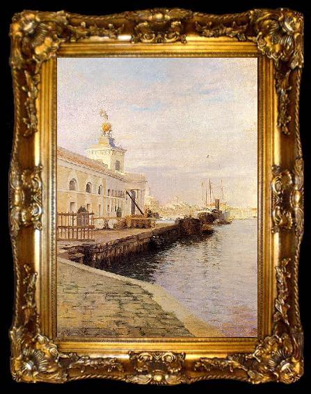 framed  Julius L.Stewart View Of Venice, ta009-2